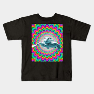 Trippy Psychedelic Turtle Kids T-Shirt